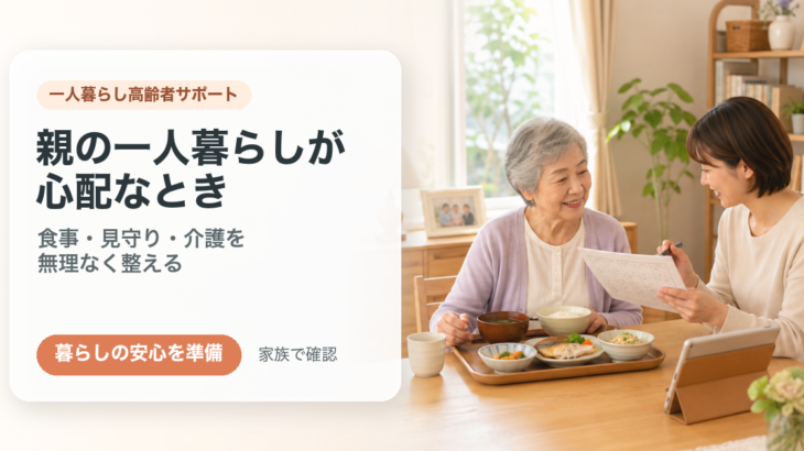 高齢の親が一人暮らしで心配なとき｜食事・見守り・介護サービスの整え方