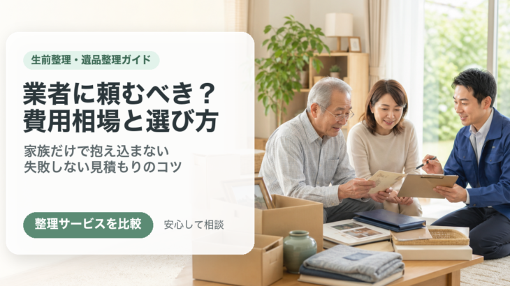 生前整理・遺品整理は業者に頼むべき？費用相場と失敗しない選び方