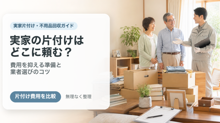 実家の片付けはどこに頼む？不用品回収・遺品整理の違いと費用を抑えるコツ