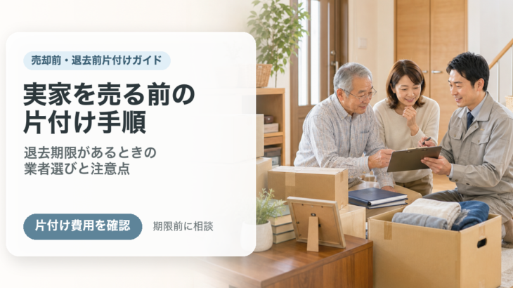 実家を売る前の片付け手順｜退去期限があるときの業者選びと注意点