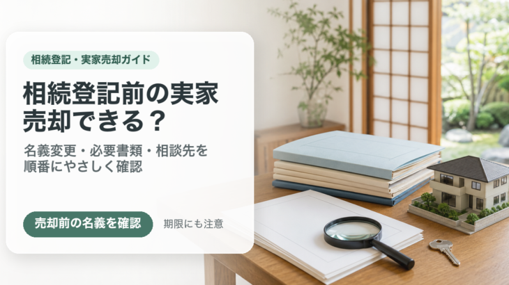 相続登記をしていない実家は売れる？売却前の名義変更と手続きの順番