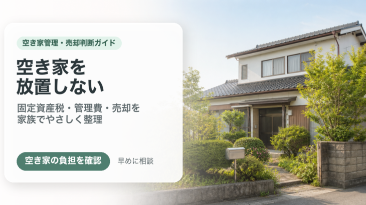 空き家を放置するとどうなる？固定資産税・管理費・売却判断のポイント